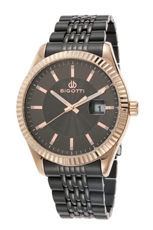 BIGOTTI MENS TIME AND DATE STAINLESS STEEL STRAP WATCH - BG.1.10078-3 - Image 6