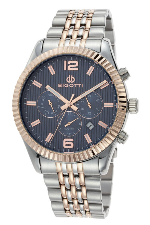 BIGOTTI MENS MULTIFUNCTION STAINLESS STEEL STRAP WATCH - BG.1.10079-4 - Image 7