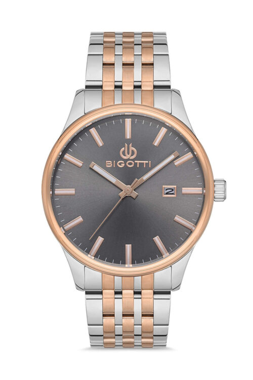 BIGOTTI MENS TIME AND DATE STAINLESS STEEL STRAP WATCH - BG.1.10151-6 - Image 7