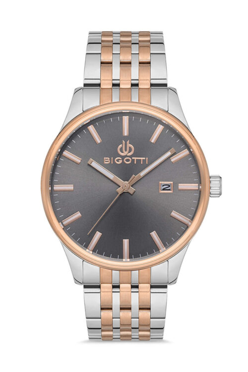 BIGOTTI MENS TIME AND DATE STAINLESS STEEL STRAP WATCH - BG.1.10151-6 - Image 5