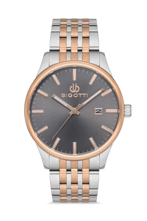 BIGOTTI MENS TIME AND DATE STAINLESS STEEL STRAP WATCH - BG.1.10151-6 - Image 6