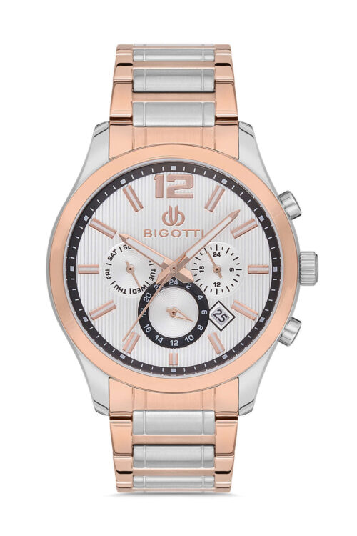BIGOTTI MENS MULTIFUNCTION STAINLESS STEEL STRAP WATCH - BG.1.10166-4 - Image 6