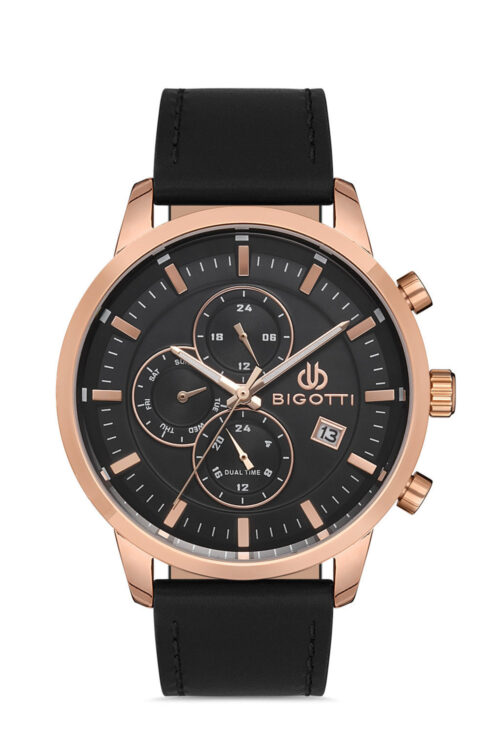 BIGOTTI MILANO MENS LEATHER STRAP WATCH - BG.1.10233-3 - Image 7