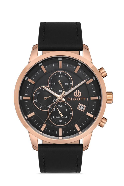 BIGOTTI MILANO MENS LEATHER STRAP WATCH - BG.1.10233-3 - Image 6