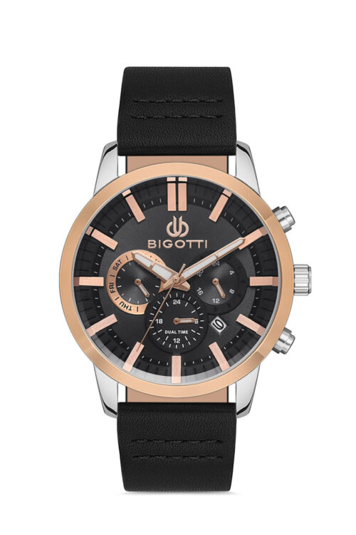 BIGOTTI MILANO MENS LEATHER STRAP WATCH - BG.1.10375-5 - Image 7