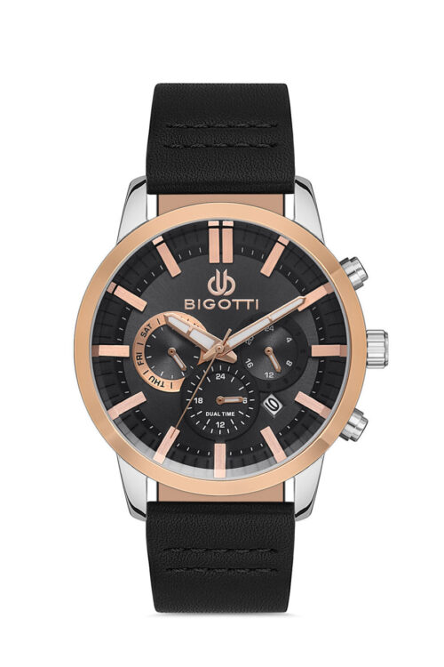 BIGOTTI MILANO MENS LEATHER STRAP WATCH - BG.1.10375-5 - Image 6