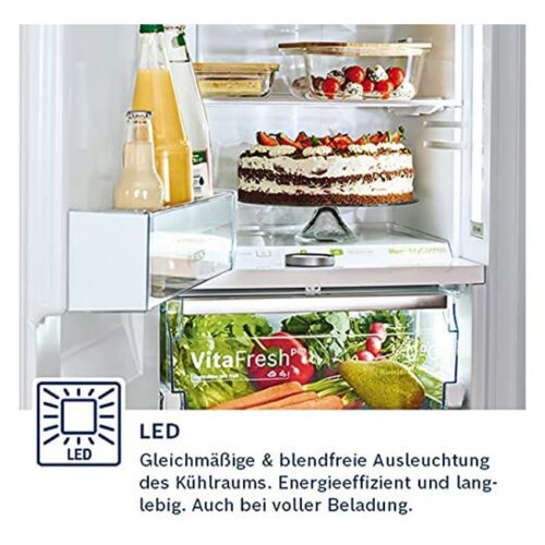 Bosch KUR15AFF0M Series 6 Undermount Fridge, 82 x 60 cm Recess 137 Litres, Flat Hinge, Made in Germany, LED Lighting Even Illumination, MultiBox Storage of Fruit and Vegetables [Energy Class F] - Image 5