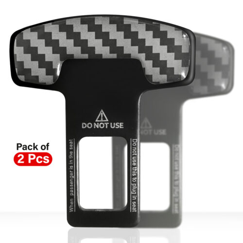 ROADPOWER Car Safety Belt Buckle Alarm Stopper Clip Clamp Carbon Fiber Universal (2 Pcs)