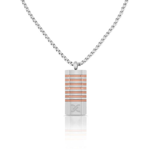 DANIEL KLEIN MEN ROSE GOLD/STEEL NECKLACE - DKJ.4.4013-3 - Image 3