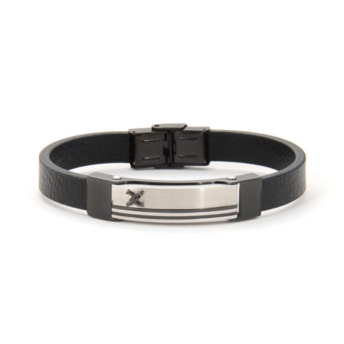 DANIEL KLEIN MEN BLACK/STEEL BRACELET - DKJ.6.2108-2 - Image 7