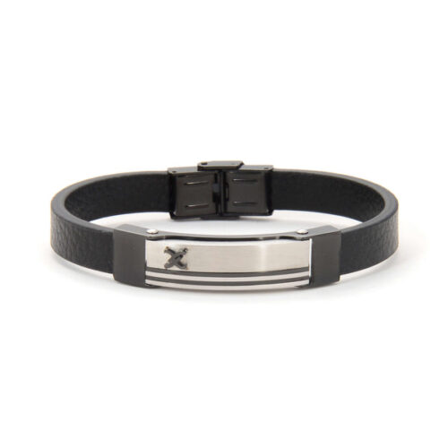 DANIEL KLEIN MEN BLACK/STEEL BRACELET - DKJ.6.2108-2 - Image 3