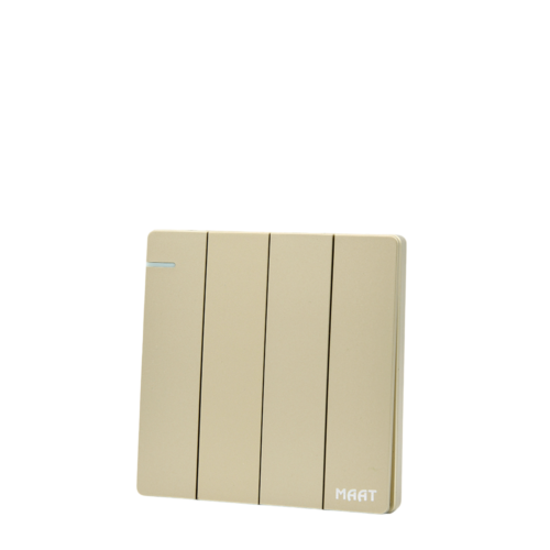4 Gang 1 Way Switch with Fluorescent Indicator Wall Switch