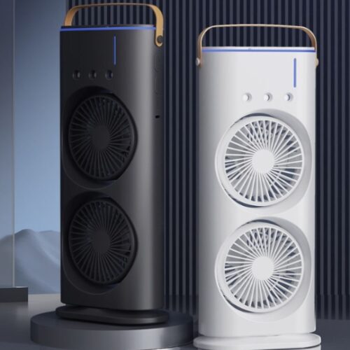 Desktop Double Fan Spray Shaking Head Air Cooler (2000 MA Battery Double Section) MOQ:1 Box