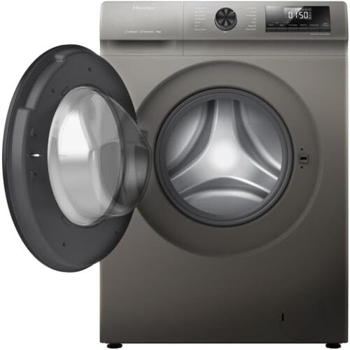 Hisense 8KG Front Loading Washing Machine 1200 RPM,With Pause & Add, Drum Clean, Colour Titanium Gray, Inverter model WFSQ8012VMT - Image 3