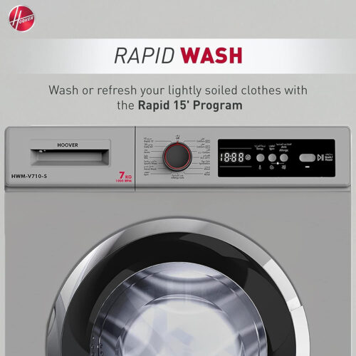 Hoover 7 Kg Front Load Fully Automatic Washing Machine, 1000 Rpm 15 Programs, Electronic Control System, Easy To Operate Clothes Washer, Made In Turkey - Image 5
