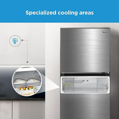 Midea489LGrossTopMountDoubleDoorRefrigeratorMDRT489MTE462DoorsFrostFreeFridgeFreezerWithSmartSensorHumidityControlActive-CFreshMulti-AirFlowElectronicControlSilver-seven-wonder-772jpg - Tradedubai.ae Wholesale B2B Market - Tradedubai.ae Wholesale B2B Market