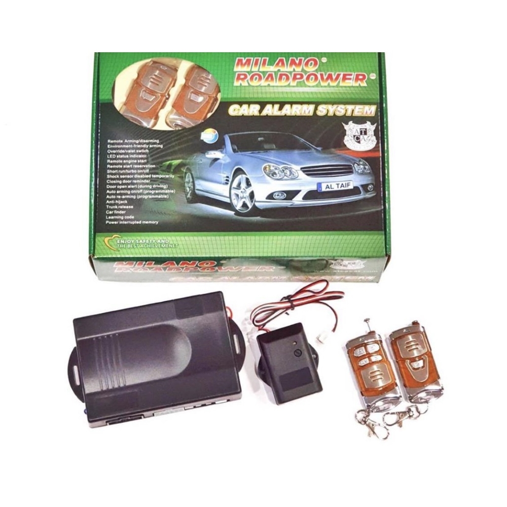 Milano-Road-Power-Car-Alarm-With-Engine-Starter-Greenjpg Milano Road Power Car Alarm With Engine Starter Green Box - Image 1