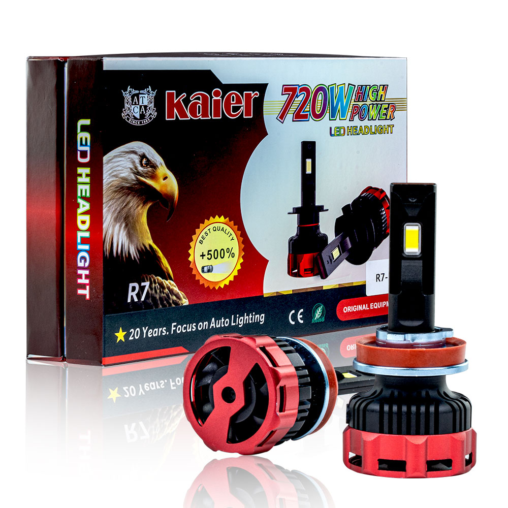 R7-H11-4jpg KAIER 720W High Power LED Headlight Bulbs, 6000K Diamond White, High/Low Beam, Easy to Install - Image 1