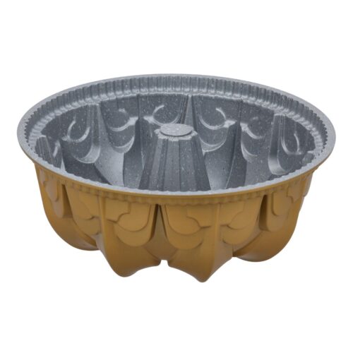 Royalford Crown Cake Mould, 24cm RF10196 | Aluminium Non-Stick Coating | Oven Safe | 3mm Thickness | Reusable Mould For Baking And Much More