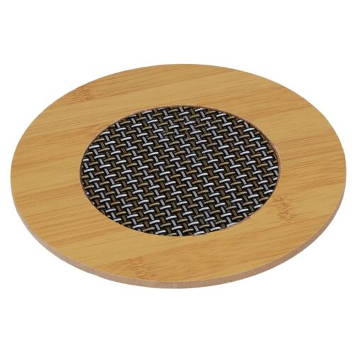 Royalford Bamboo Round Heat Pad, Natural Bamboo | RF10246 | Non-Slip Base| Durable & Lightweight | Antibacterial Kitchen Table Pad for Hot Pans, Placemat Pads, Key Tray,& Bar Service Mat