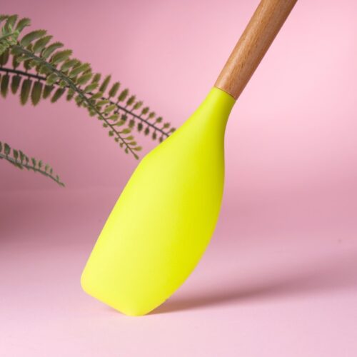 Royalford Silicone Spatula | with Wooden Handle | RF10273 | Food-Grade Material Kitchen Utensils with Good Grip | Heat Resistant Non-Stick Flexible Mixing Tool for Baking - Image 4