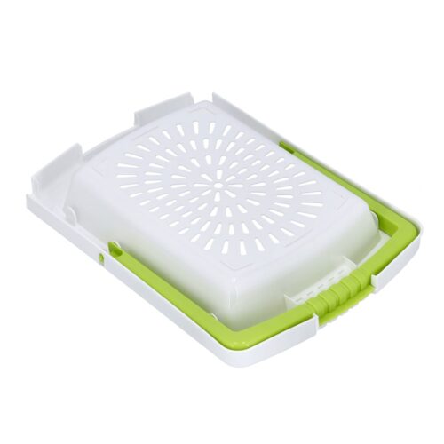 Multi-Functional Chopping Board, Durable PP Material RF10334 | Storage Tray & Washing/Draining Basket | Portable Design | Adjustable Length | Multifunctional Kitchen Vegetable Washing Basket - Image 2