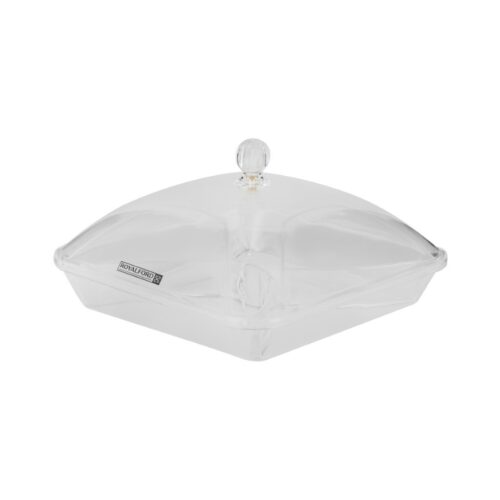 Royalford Square Acrylic Candy Tray, 4 Compartment Design | RF10338 | Beautiful Centerpiece with Transparent Lid | Appetizers Food Tray for Dried Fruits, Nuts, Candies, Salad - Image 2