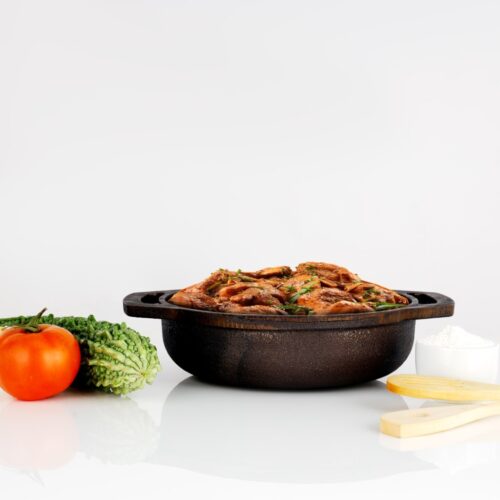 9 Inch Cast Iron Flat Base Kadai with Loop Handles, RF10400 | Compatible with all Hobs and Oven Safe | Nonstick Iron Deep Frying Pan for Stir-Fry, Grilling, Frying, Steaming - Image 4