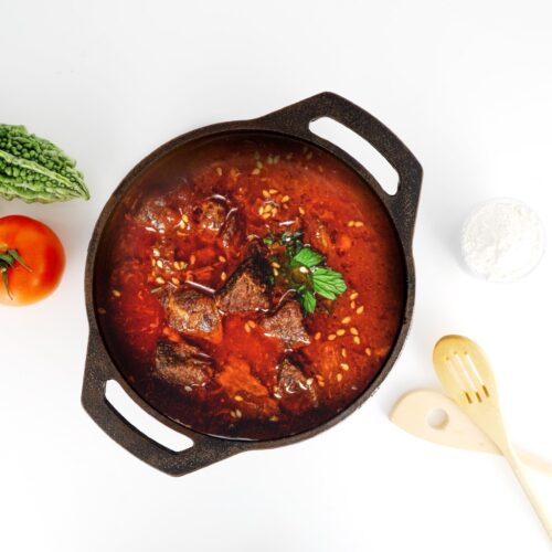 9 Inch Cast Iron Flat Base Kadai with Loop Handles, RF10400 | Compatible with all Hobs and Oven Safe | Nonstick Iron Deep Frying Pan for Stir-Fry, Grilling, Frying, Steaming - Image 6