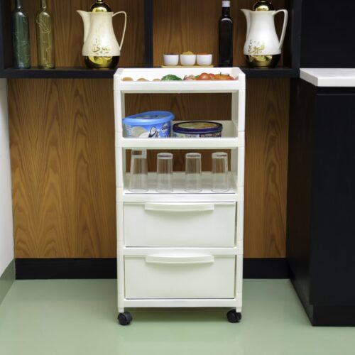 Four Layer Storage Cabin, RF10436 | Portable & Lightweight | Storage Organizer | Shelf Stackable Cabinet - Image 5