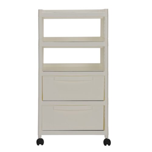 Four Layer Storage Cabin, RF10436 | Portable & Lightweight | Storage Organizer | Shelf Stackable Cabinet