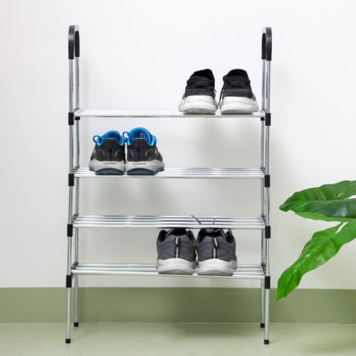 Royalford 4 Tier Shoe Organizer, Galvanized Steel, RF10441 | 12-Pair Storage Shelf for Bedroom, Closet, Entryway, Dorm Room | Storage Organizer for Book, Cloth Shelf - Image 5