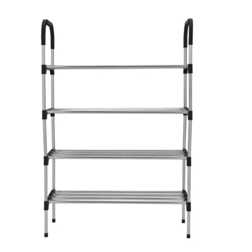 Royalford 4 Tier Shoe Organizer, Galvanized Steel, RF10441 | 12-Pair Storage Shelf for Bedroom, Closet, Entryway, Dorm Room | Storage Organizer for Book, Cloth Shelf - Image 3