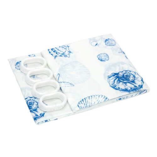 Royalford Shower Curtain, Water Repellent Fabric, RF10459 | Odourless and Chlorine Free Bathroom Decor with Hooks | Multi-Purpose | Ideal for Home, Guest Room, Hotel Bathroom - Image 2