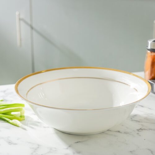Royalford Premium Bone China Bowls, 9″ Salad Bowl, RF10467 | Durable & Chip Resistant Bowl | Non-Toxic & Hygienic | White Bowl for Soup, Cereal, Salad, Ice-cream, Dessert - Image 4