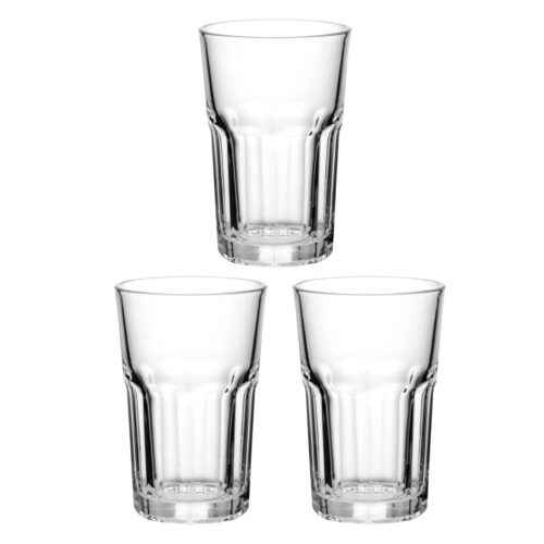 3Pcs Glass Tumbler Set, Crystal Clear Construction, RF10472 | Lead-Free Glass | 270ml Capacity | Dishwasher-Safe | Beer Glasses, Tumbler Cup, Cocktail Glasses, Whiskey Glasses, Iced Tea Glasses