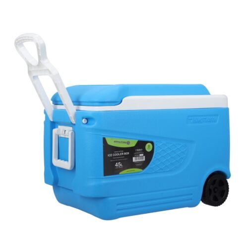 Insulated Ice Cooler Box, 45L Portable Ice Chest | RF10482 | 3 Layer PP-PU-HDPE | Premium Quality Polymer | Thermal Insulation | Ice Cooler with Wheels & Handle - Image 2