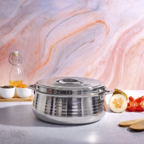 Hilux Double Wall Stainless Steel Hot Pot, 1500ml, RF10532 | Firm Twist Lock | Strong Handles with Heavy-Duty Rivets | Steel Serving Pot, Chapati Storage Box, Roti Serving Pot - Image 3