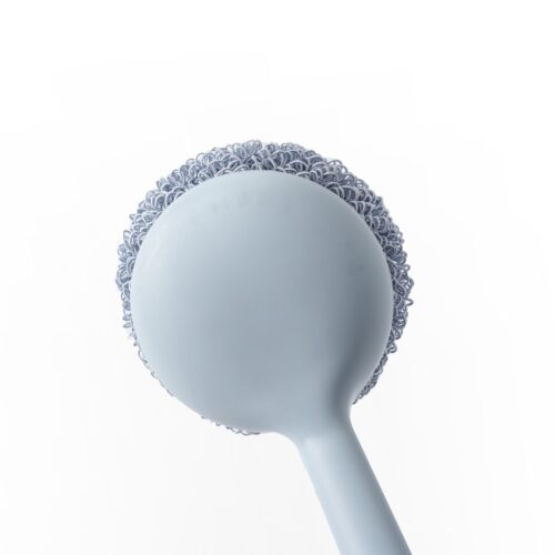 Dish Scrubber, Terylene Fiber Ball, 1 long handle, 2 balls | RF10550 | Scouring Pads Round Dish Pads | Scrubber Pad Used for Dishes, Pots, Pans, and Ovens | 2 Cleaning Balls | Mesh Scrubbers for Kitchen - Image 2