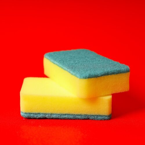 Royalbright Heavy Duty Scrub Sponges- Polyester+PU Sponge | RF10628| Scrub Pads for Kitchen, Sink and Bathroom Use| Cleaning Supplies with 2 in 1 Cleaning Pad| Premium-Quality| Ideal for Dish wash Liquid| Multi-Purpose| No Scratch| Pack of 2| Yellow & Green - Image 5