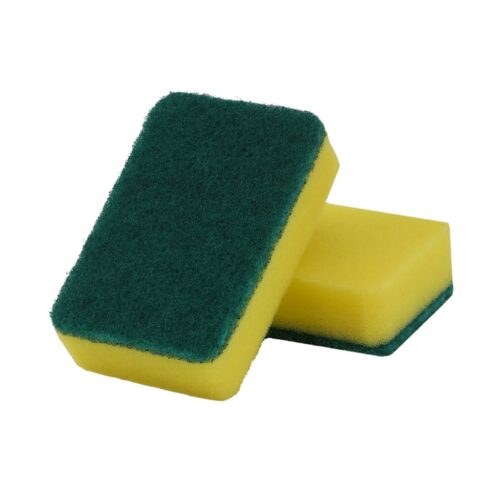 Royalbright Heavy Duty Scrub Sponges- Polyester+PU Sponge | RF10628| Scrub Pads for Kitchen, Sink and Bathroom Use| Cleaning Supplies with 2 in 1 Cleaning Pad| Premium-Quality| Ideal for Dish wash Liquid| Multi-Purpose| No Scratch| Pack of 2| Yellow & Green - Image 3