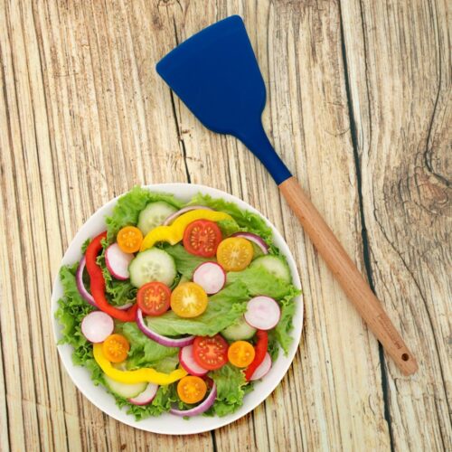 Silicone Turner with Heat Resistant Wooden Handle, RF10655 | Non-Stick Flipper Spatula for Eggs, Omelets, Pancakes, Burgers, and Other Foods - Image 3