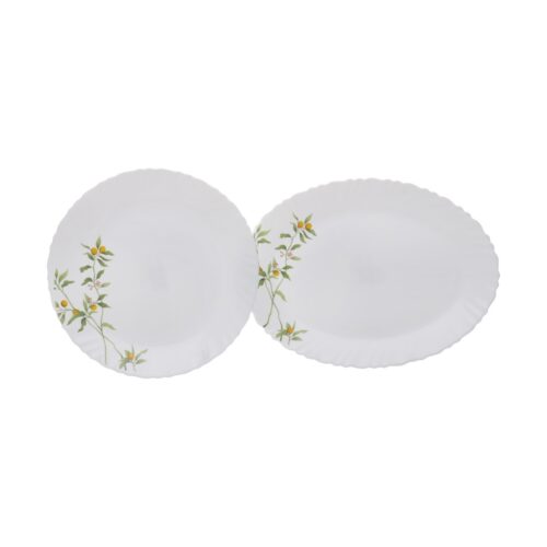 44 Pcs Opalware Dinner Set, Orange Blossom, Floral Design | RF10678 | Elegant Floral Design | Dishwasher safe | Freezer Safe | Opal Dishes Sets Service for 6 - Image 3