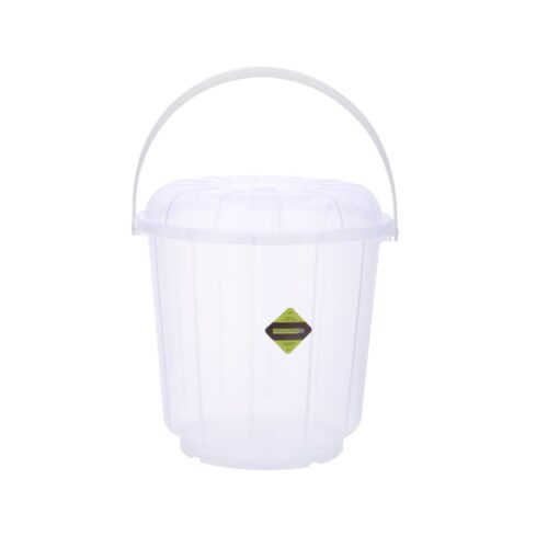 Transparent Bucket with Lid | 7L Plastic Bucket | RF10690 | Comfortable Handle for Easy Grip | Multifunctional | Ideal for Home, Garden, DIY Bucket | Leakproof Bucket with Lid