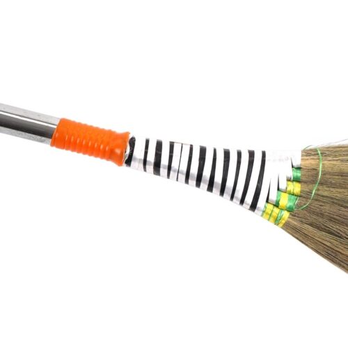 Royalbright Natural Grass Broom with Stainless Steel Handle- RF10816| Eco-Friendly, Zero Bhusa and Dust Free Broom with PVC Handle and No Filler Sticks| Compatible with All Floor Types| Perfect for Home, Kitchen, Office, Hospital Use| Super-Quality, Durable and Light-Weight| 120 CM - Image 3