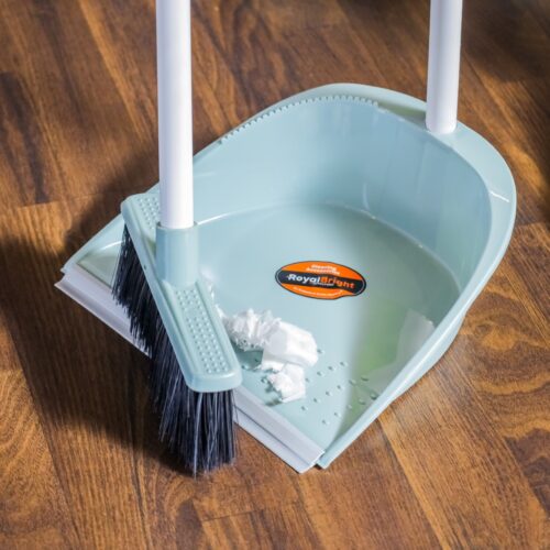 Royalford Long Handle Dustpan with Brush -RF10905| Large and Wide Brush Head, Feathered Tip Bristles with Handle and Comfortable Grip| Multi-Purpose Cleaning Tool Perfect for Home, Kitchen, Office, Hospital Use| Highly Durable, Light-Weight and Elegant Design| Blue - Image 4