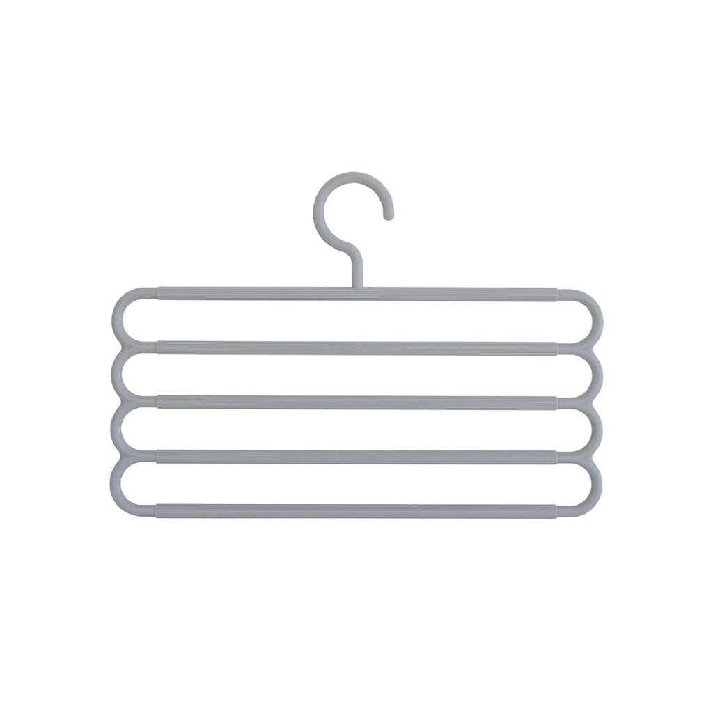 RF10934-WB-1jpg Royalford 4-Tier Folded Clothes Hanger- 34.8x24cm | RF10934 | Multi-purpose Plastic Hanger Perfect for All Kinds of Clothes| Ideal for Tie, Scarves, Belt| Premium-Quality, Innovative, Trendy and Anti-Skid| Sturdy and has High Tensile Strength| White - Image 1