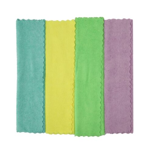 Royalbright 4-Piece Microfiber Cleaning Towels- RF11075| Powerful and High-Density Microfiber Cloth for Easy and Efficient Cleaning|100% Anti-Bacterial and Super Absorbent Power| 80% Micro-Fiber and 20% Polyester for Effective Cleaning | Multi-Color