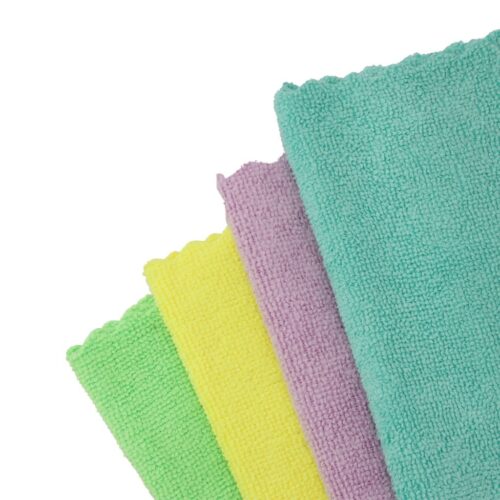 Royalbright 4-Piece Microfiber Cleaning Towels- RF11075| Powerful and High-Density Microfiber Cloth for Easy and Efficient Cleaning|100% Anti-Bacterial and Super Absorbent Power| 80% Micro-Fiber and 20% Polyester for Effective Cleaning | Multi-Color - Image 2