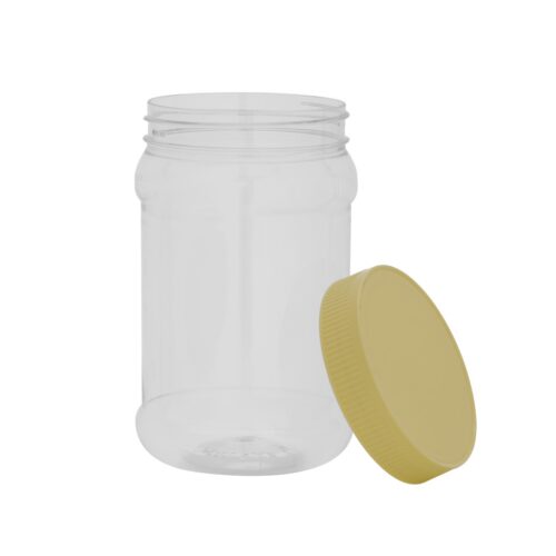 Round Air-Tight PET Jar, 1000ml Plastic Container, RF11097 | Keeps Your Food Fresh | Portable and Lightweight | Healthier Choice | BPA and Odour Free | Leak-Proof - Image 2